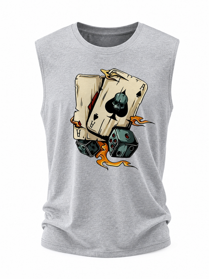 Dice Print Sleeveless Tank