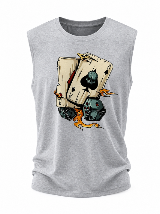 Dice Print Sleeveless Tank