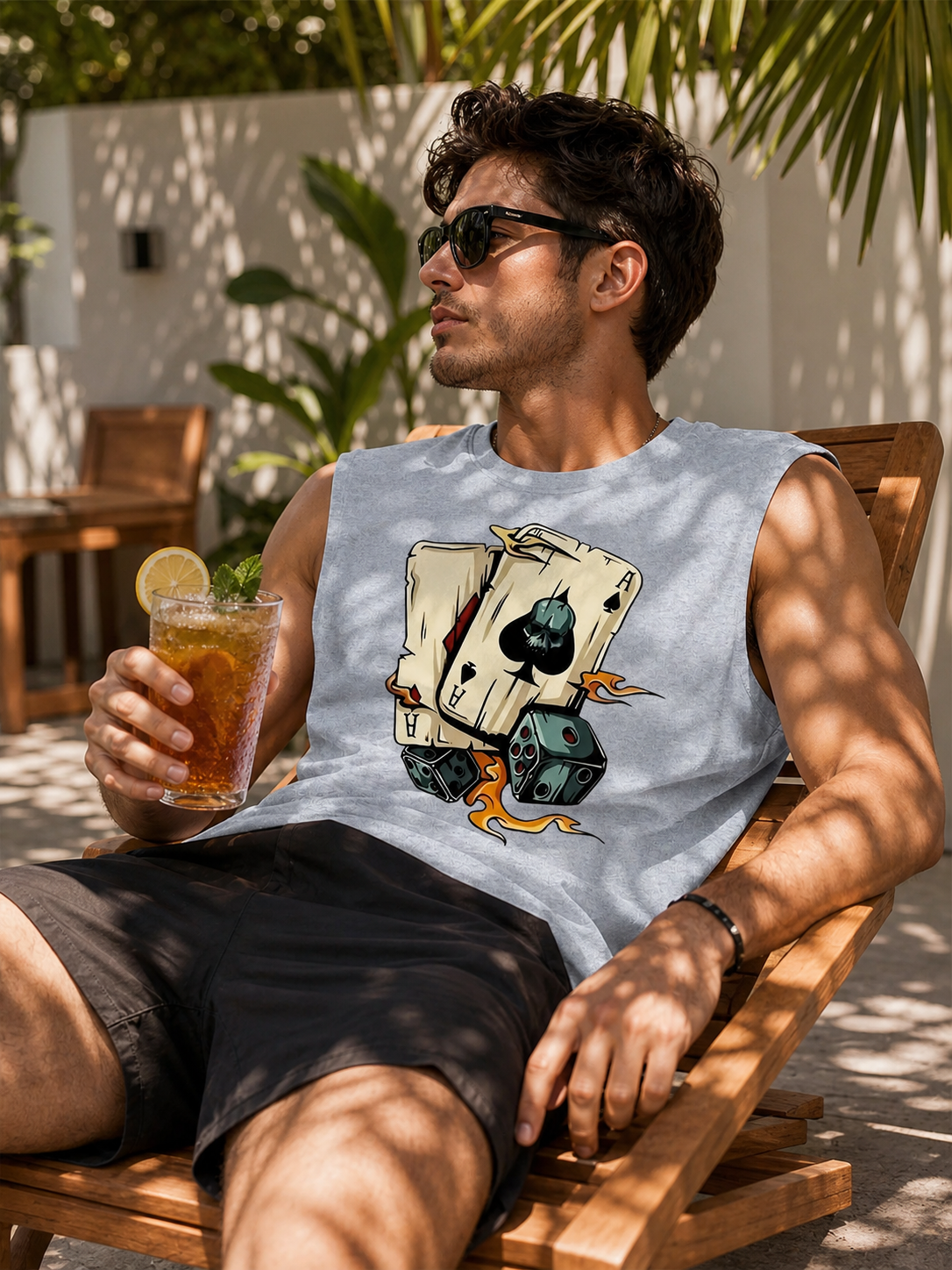 Dice Print Sleeveless Tank