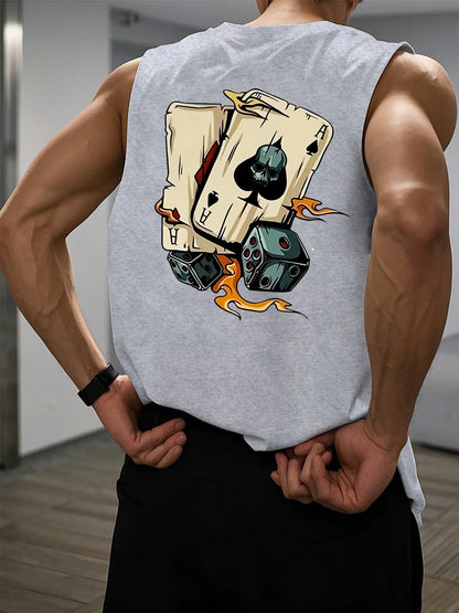 Dice Print Sleeveless Tank